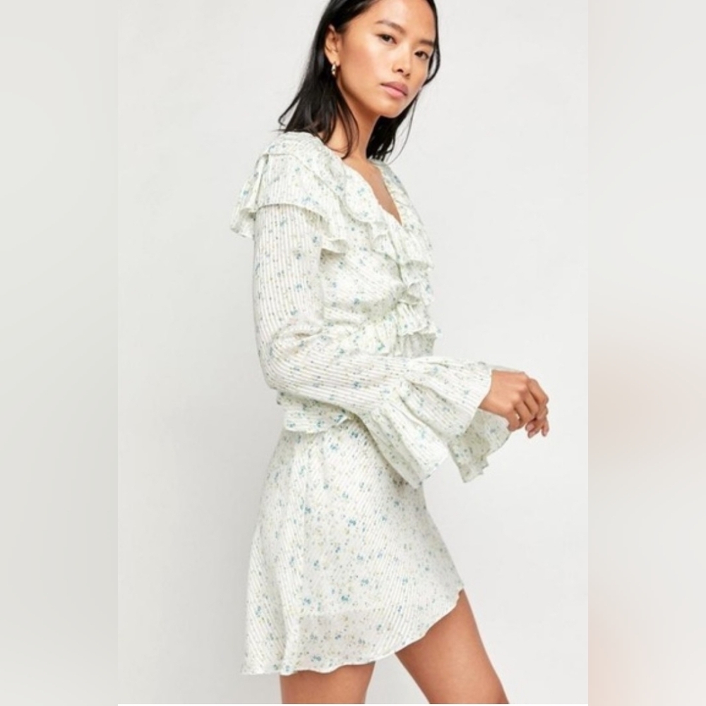 Free People Floral Ruffle Mini Dress